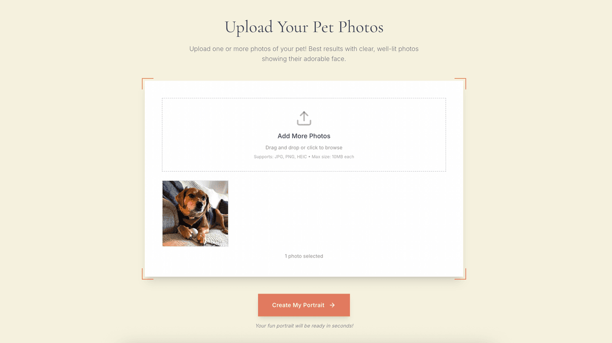 Upload your pet photo